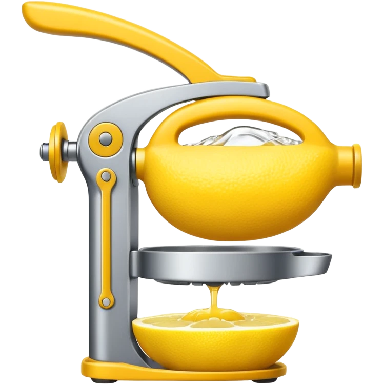 mac os icon fruit mechanical squeezer, lemon yellow bright crisp emoji