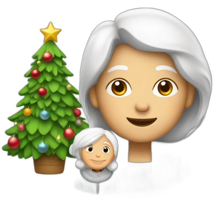 Christmas tree and grandmother emoji