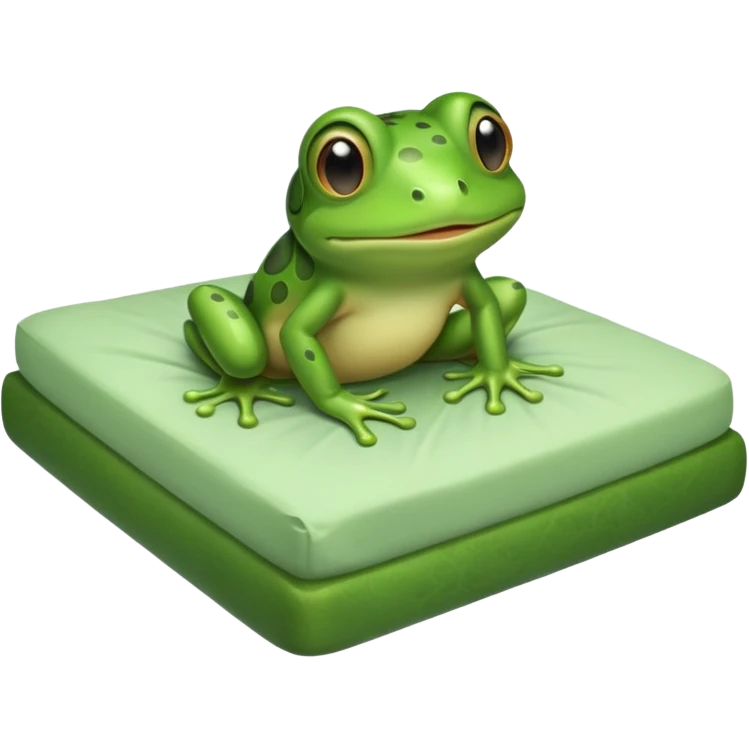 cute baby frog on bed emoji