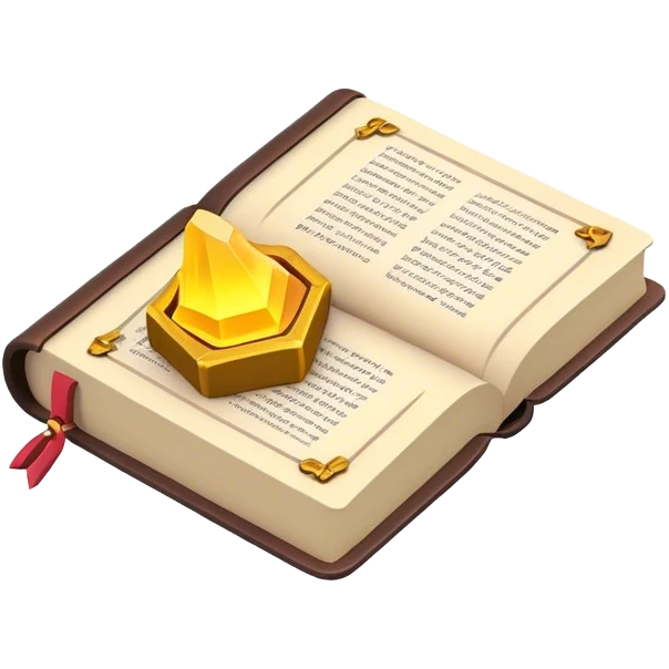 Clash of Clans aesthetic: Cinematic Playful 3D Isometric Spell Book Emoji, rendered in a 3D vector-style similar to standard emojis with minimal shading and bold, simplified shapes. A compact, distinct form with signature details, softly glowing with a fantasy RPG magic charm. Simplified yet unmistakably iconic, highly detailed and consistent, glowing with a soft radiance and high shine. Stylized with a touch of heroic grandeur and a soft glowing outline, capturing the essence of a beloved gaming relic with a friendly, playful manner! emoji