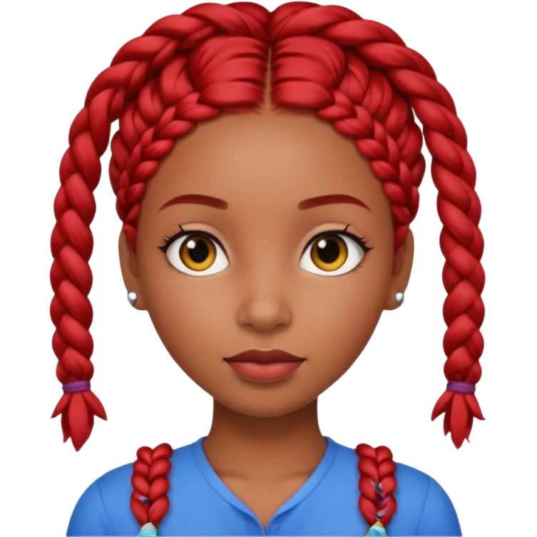 A pretty brown girl with red braids emoji