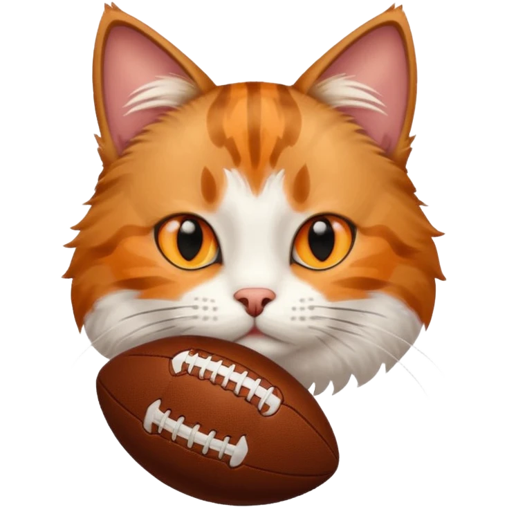 Cat with a football emoji