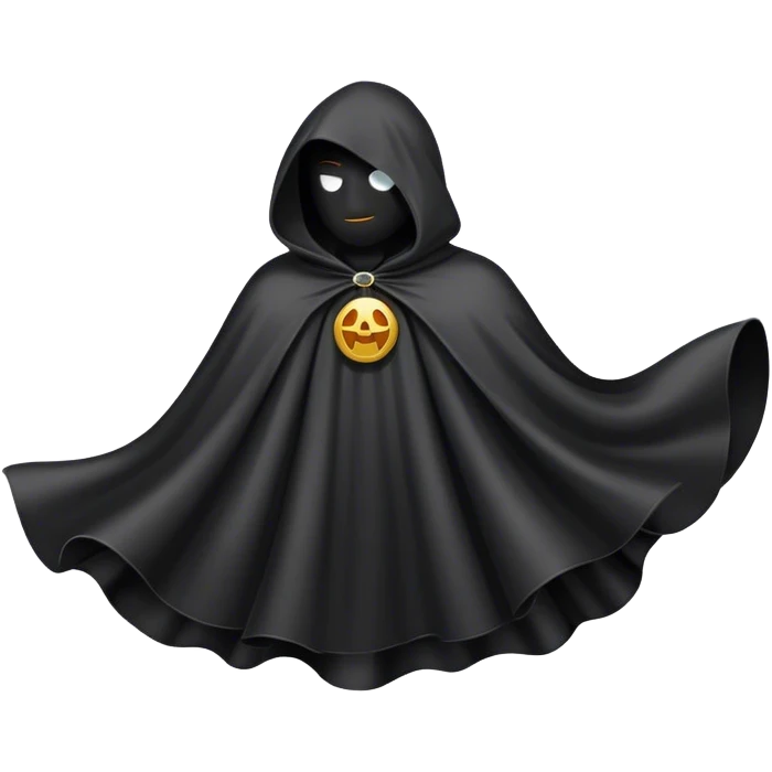 A black cloak floating in the air, without a person emoji
