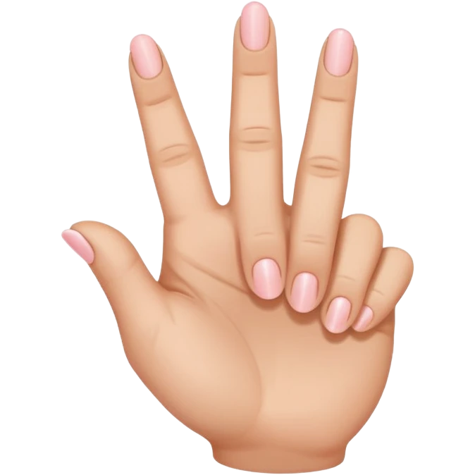 hand holding middle finger and thumb down, making pointer and ring finger touch with pinky up emoji