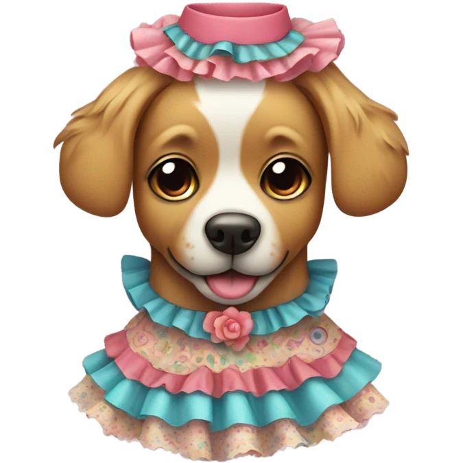 Dog wearing a dress emoji