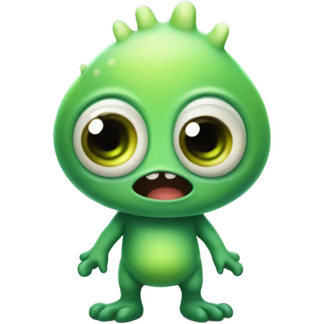 kind funny green baby monster emoji