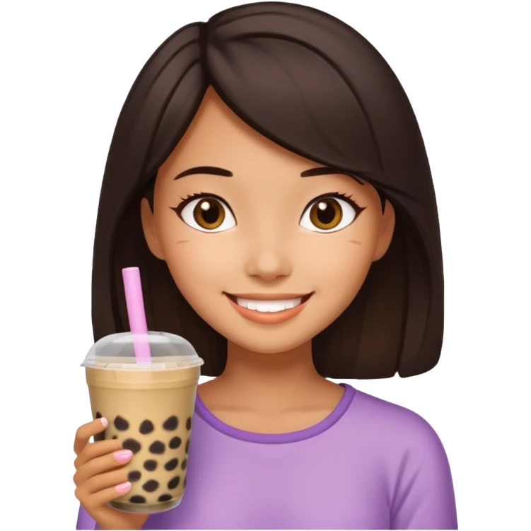 Girl with boba tea emoji