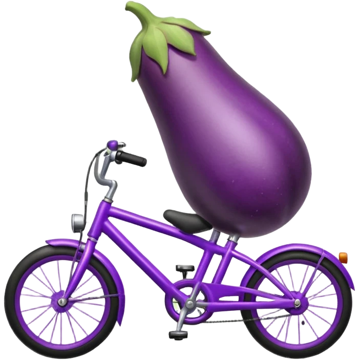 Eggplant riding a bike emoji