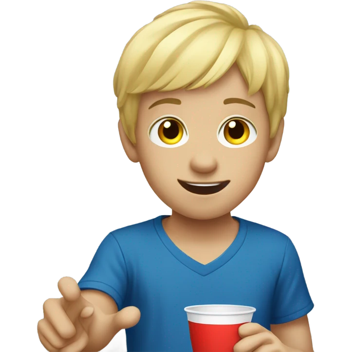 Blonde boy playing cup pong emoji