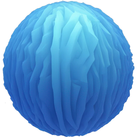 blue sphere emitting geometrical waves emoji