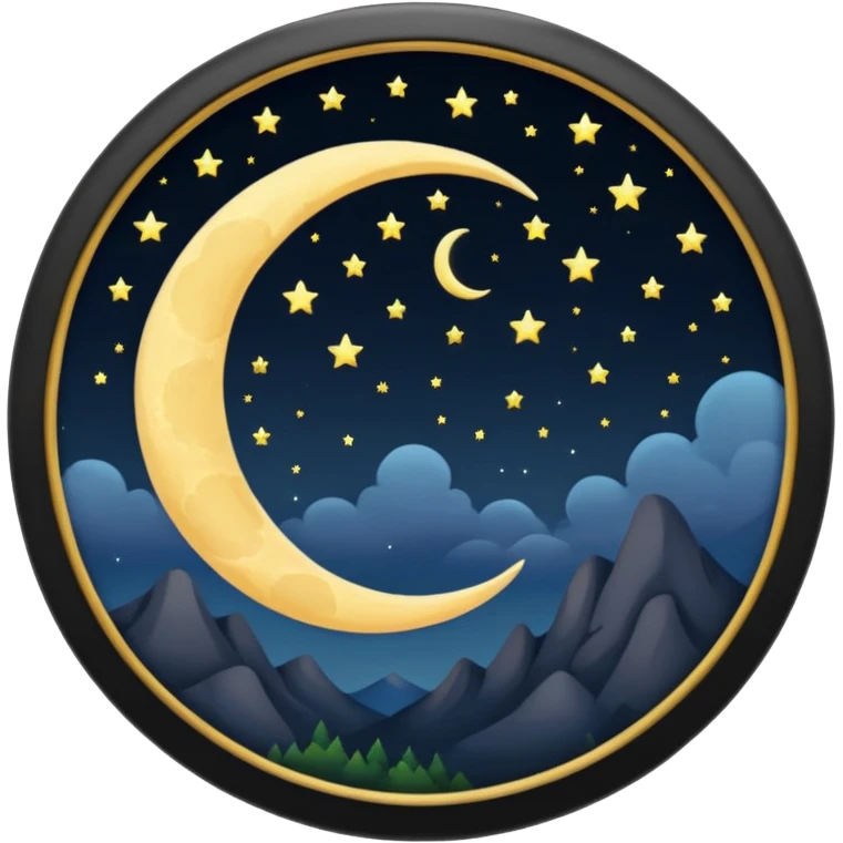 evening with crescent moon emoji