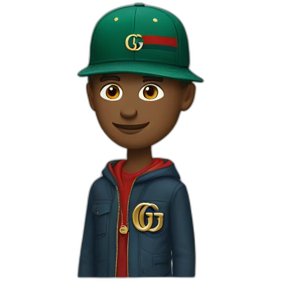 Whit men with gucci cap emoji
