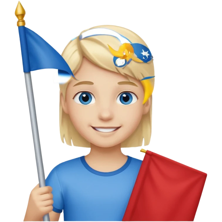 Flag holder kid emoji