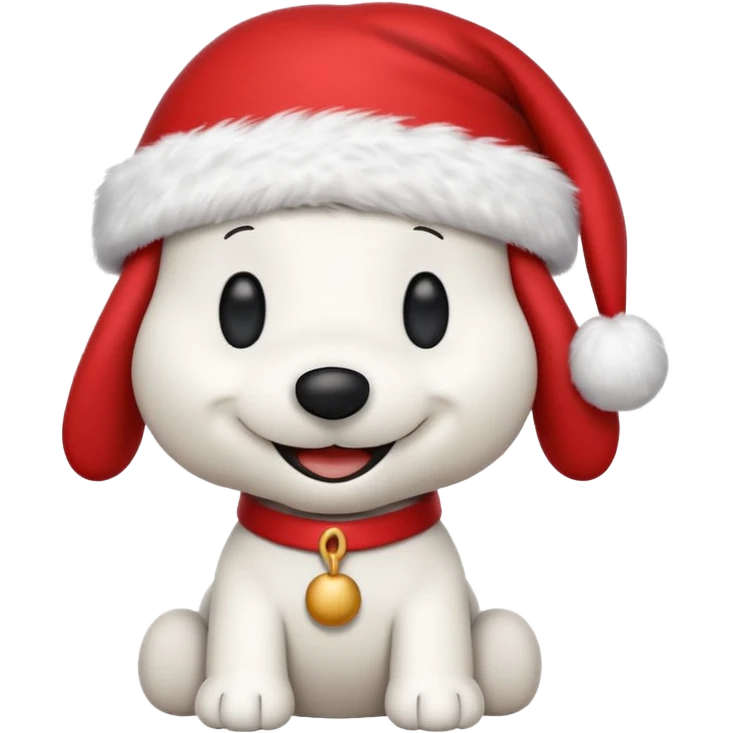 Snoopy wearing and Christmas hat emoji