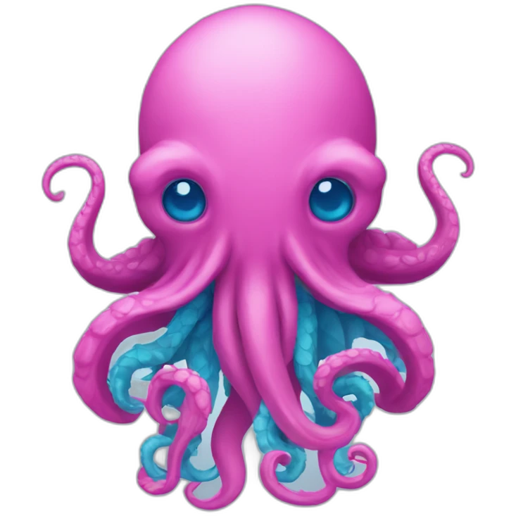 a blue kraken that rocks  to another pink kraken emoji