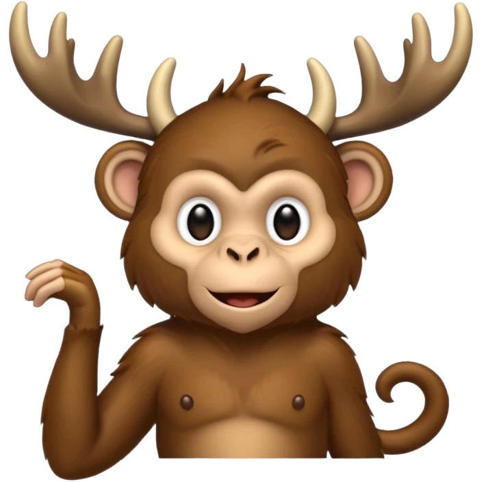 Monkey with moose horns
Add text that says. AGood Morning emoji