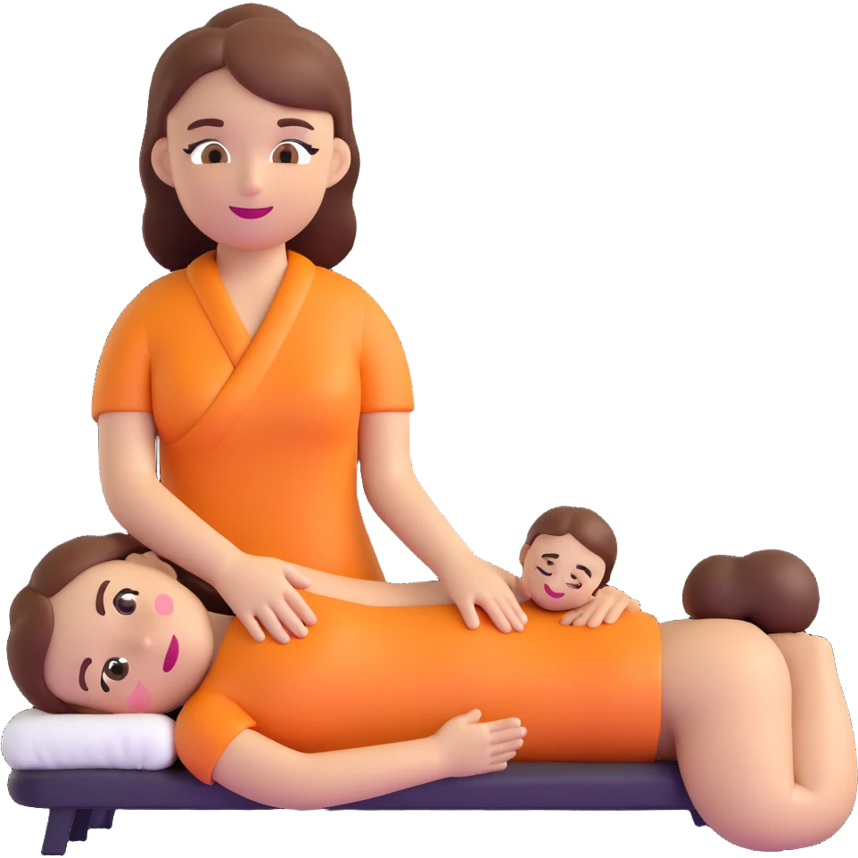 a girl performing a massage, 3D emoji style emoji