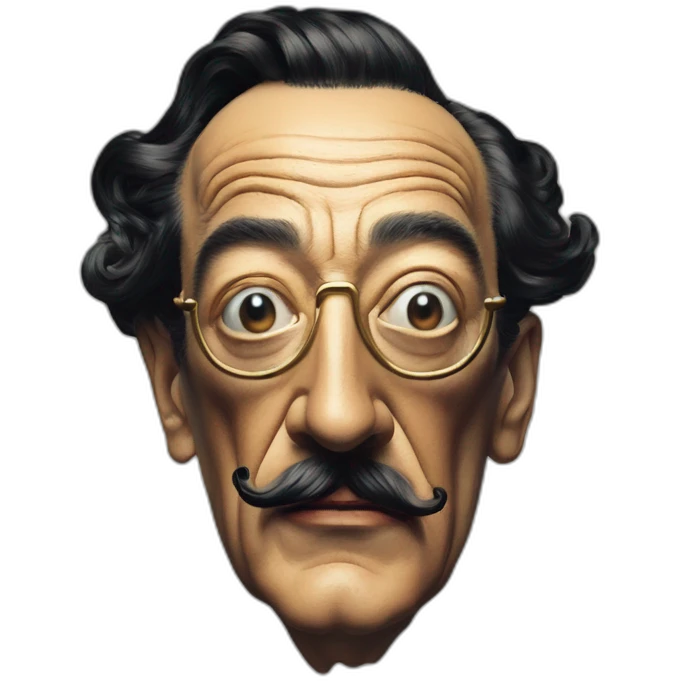 Hyperrealist Salvador dalí take a picture emoji