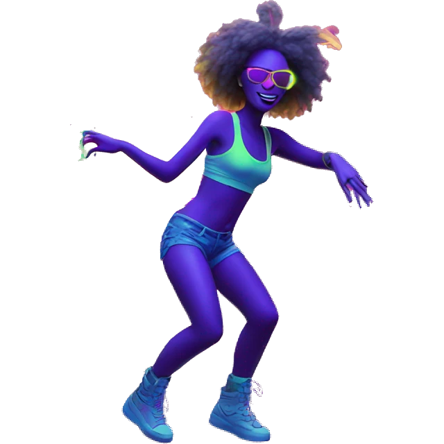 Rave party dancing neon smoking emoji