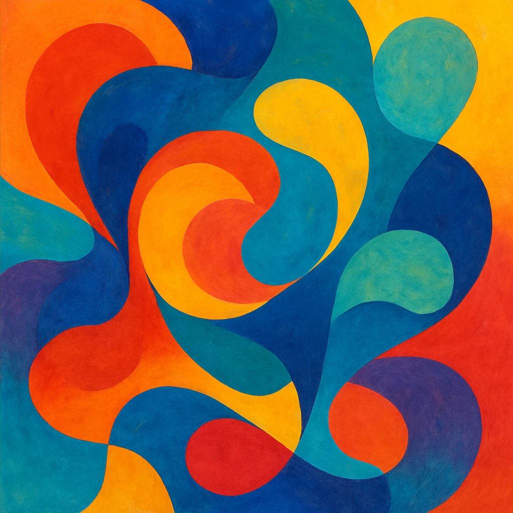 abstract colorful shape, vibrant and artistic, general style emoji
