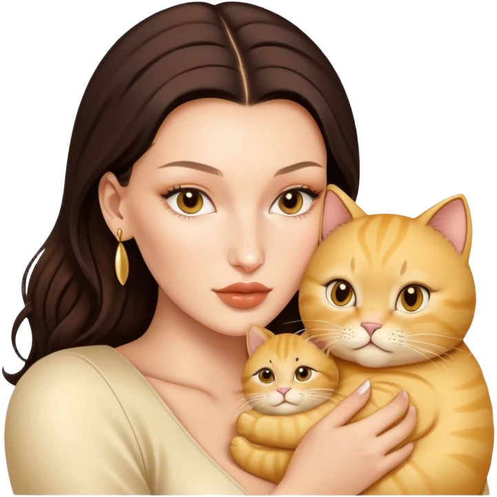 bella hadid with a golden fat baby cat  emoji
