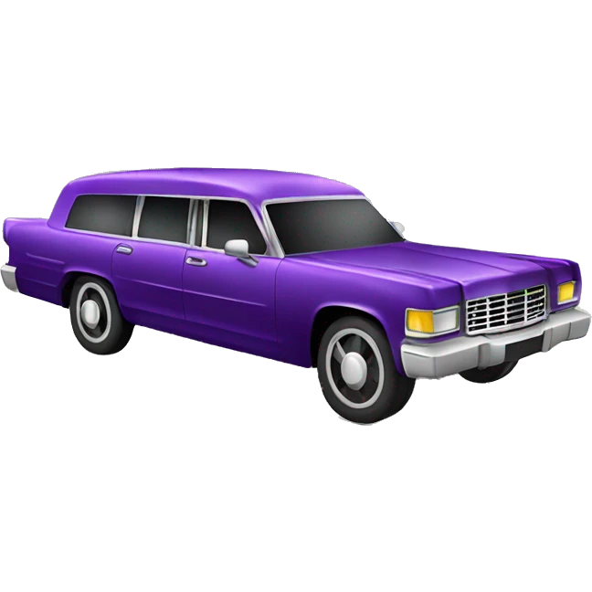 Realistic purple funeral hurse car emoji
