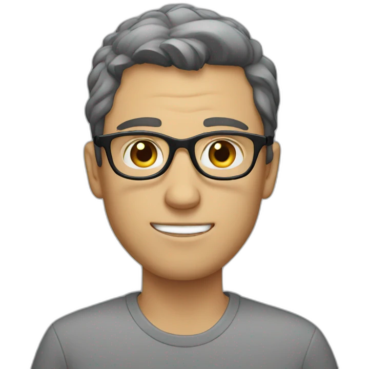 white guy with dark hairs and glasses emoji