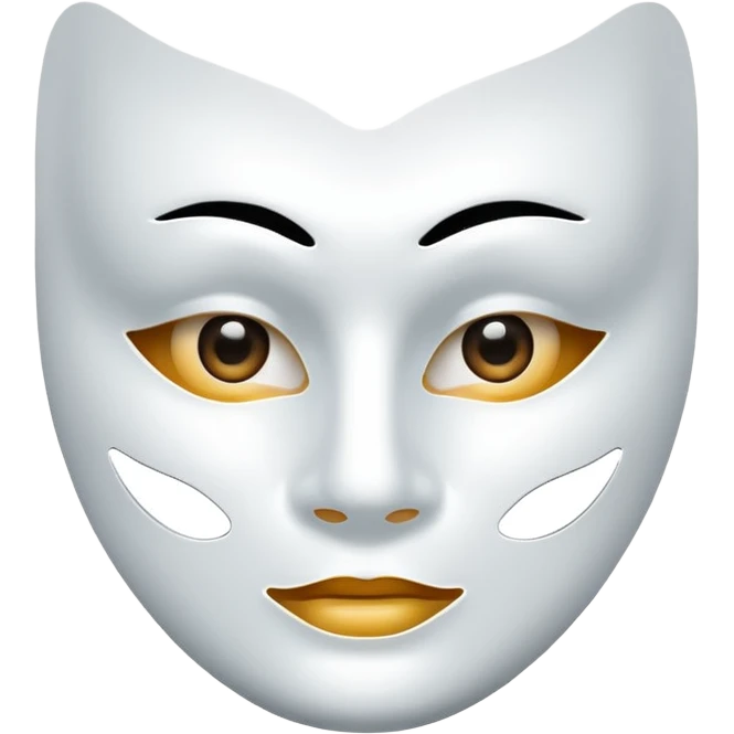 a sheet of white mask pack for face skincare beauty, except on the face, transpalent holes on eyes and mouth side emoji