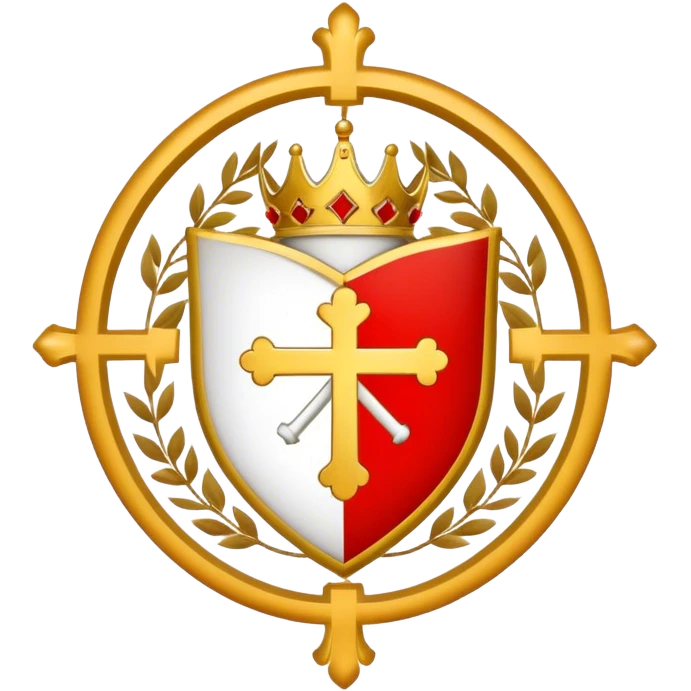 Pope's emblem with a touch of red emoji