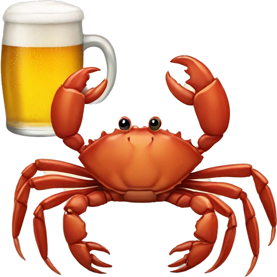 crab drinking beer emoji