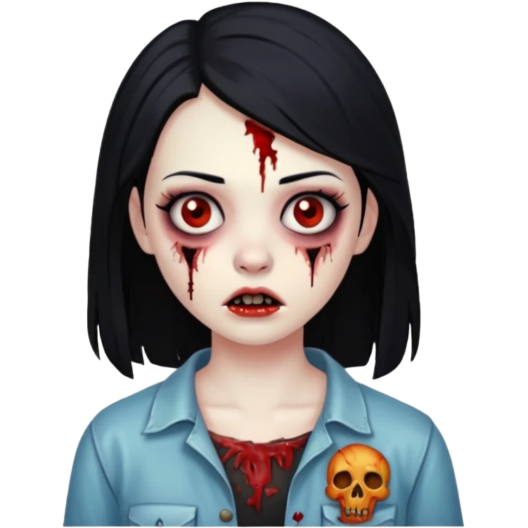 zombie girl with black hair  emoji