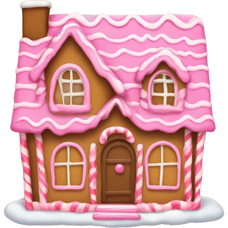 A pink gingerbread house emoji