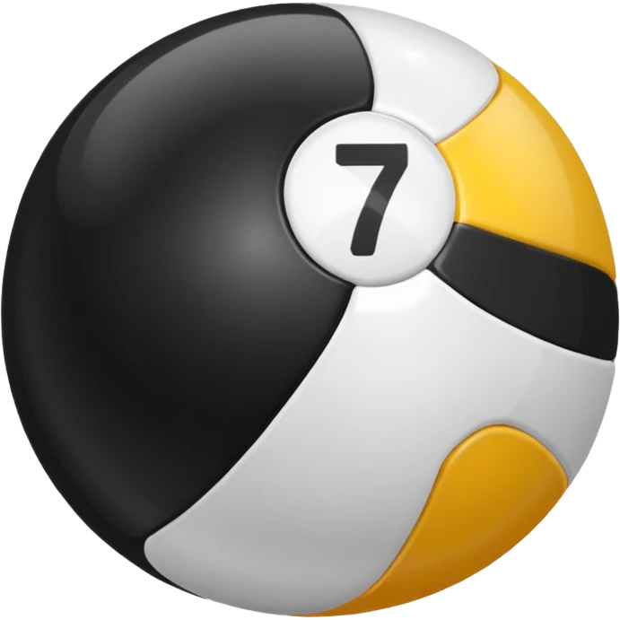 Pool ball back ball with the number 7 on it. emoji