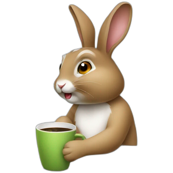 Rabbit drinking coffee  emoji