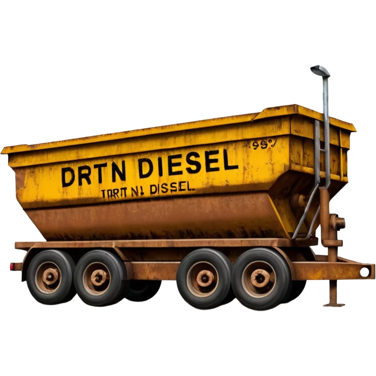 dump end trailer with the words 'Dirt n Diesel' on it, alternate version, emoji style emoji