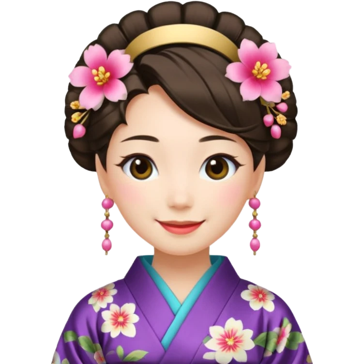 Japanese Princess with floral hairpin emoji