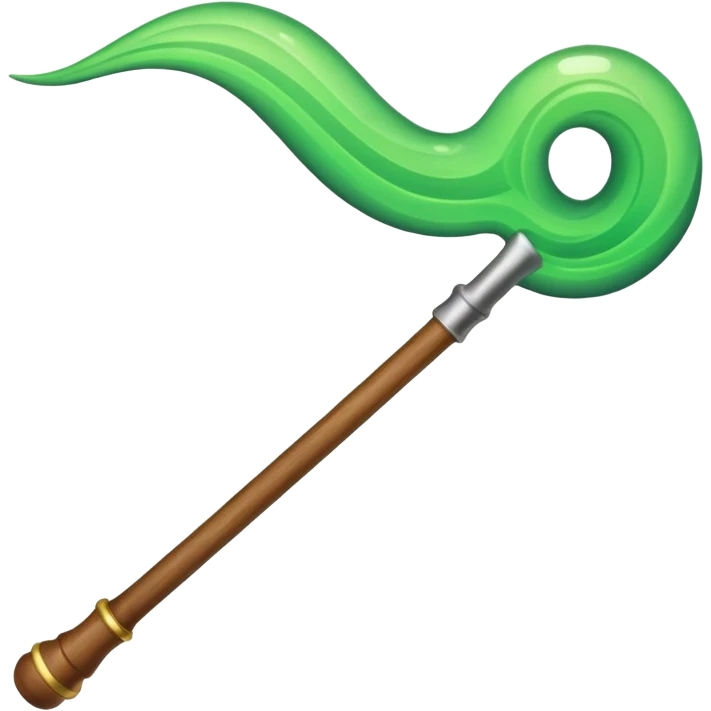 magic wand with green magicwave emoji