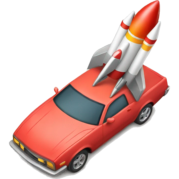 car with rocket emoji