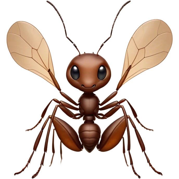 Cinematic Industrious Ant Portrait Emoji, Poised and diligent, with a tiny, meticulously detailed body in earthy tones, sharp, observant eyes and agile limbs, Simplified yet precise and sophisticated features, highly detailed, glowing with a soft, natural luminescence, high shine, intelligent and determined, stylized with an air of hardworking resilience, focused and alert, soft glowing outline, capturing the essence of a watchful ant that appears ready to march out of the screen with effortless precision! emoji