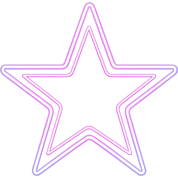 small star with neon glow, glamorous and stylish, no background emoji