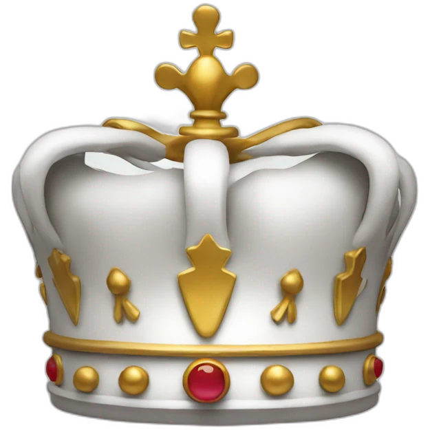 A 3D White king's crown emoji