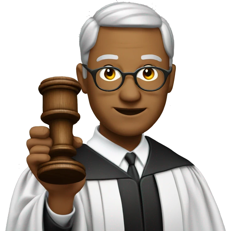 a judge holding a gavel in his hand emoji