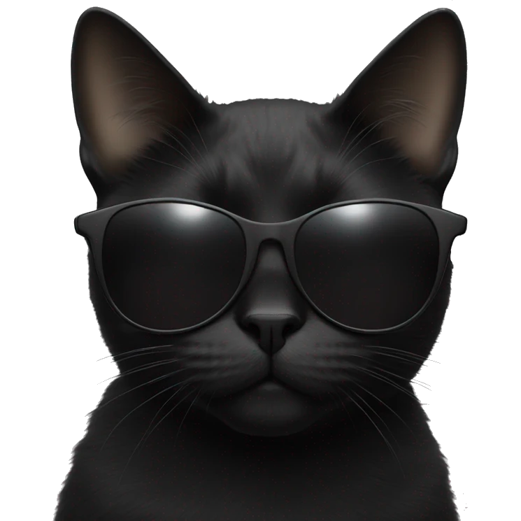 Black cat with black sunglasses emoji