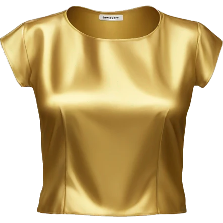 Hyper Realistic isolated gold silk crop top blouse. emoji