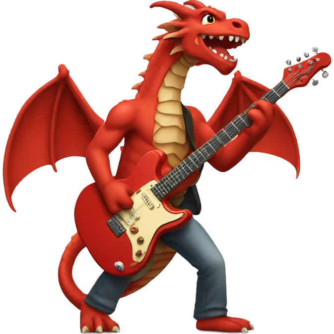 red dragon playing rock guitar emoji