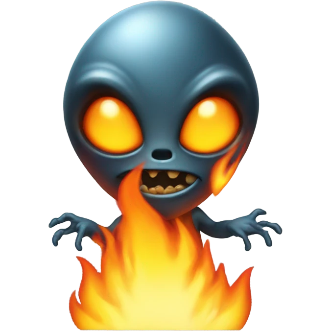 Alien on fire emoji