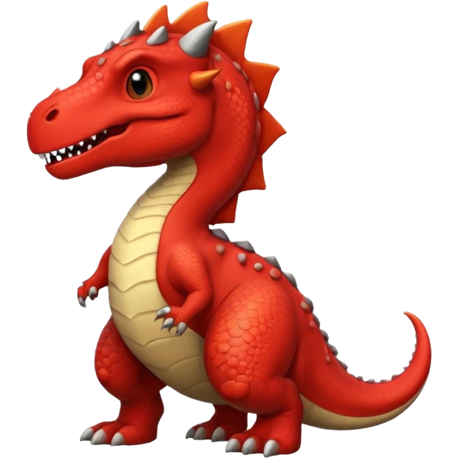 Dinosaur/dragon single scale that is red with the lining being black. emoji
