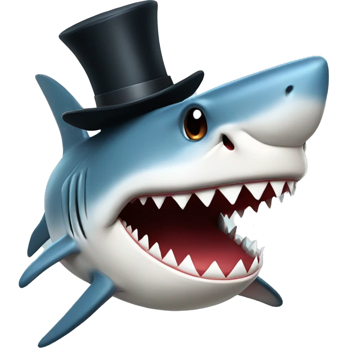 shark with tophat emoji