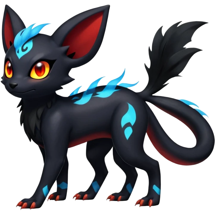 Salandit-Umbreon-Litten-Noibat-Fakémon-hybrid-creature (full body)  emoji
