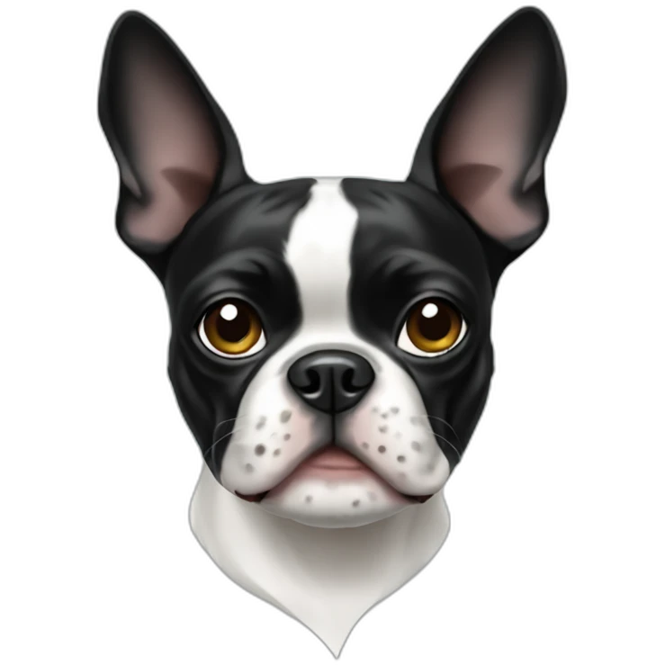 Cool Boston terrier asymetric emoji